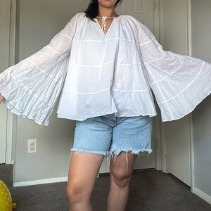 Elizabeth & James Fleur Trapeze Bell Sleeve oversized  Top Blouse